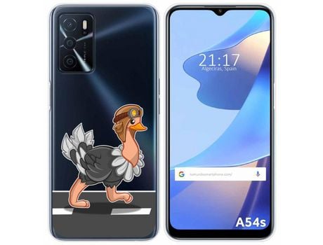 Funda para Oppo A54s TUMUNDOSMARTPHONE Dibujos Transparente Avestruz Multicolor