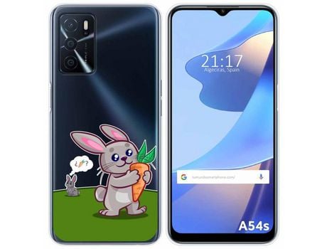 Funda para Oppo A54s TUMUNDOSMARTPHONE Dibujos Transparente Conejo Multicolor