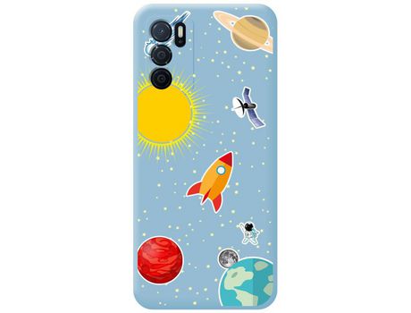 Funda para Oppo A54s TUMUNDOSMARTPHONE Silicona Líquida Dibujos Espacio Azul
