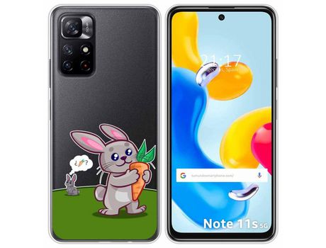 Funda para Xiaomi Redmi Note 11s 5G TUMUNDOSMARTPHONE Dibujos Transparente Conejo Multicolor