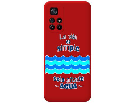 Funda para Xiaomi Redmi Note 11s 5G TUMUNDOSMARTPHONE Silicona Líquida Dibujos Agua Rojo