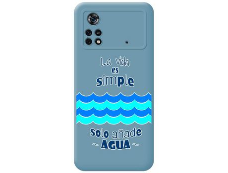 Funda para Xiaomi POCO X4 Pro 5G TUMUNDOSMARTPHONE Silicona Líquida Dibujos Agua Azul