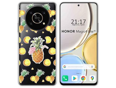 Funda para Huawei Honor Magic 4 Lite TUMUNDOSMARTPHONE Dibujos Transparente Piña Multicolor