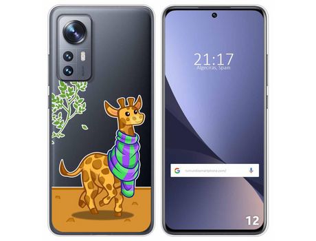 Funda para Xiaomi 12 / 12X 5G TUMUNDOSMARTPHONE Dibujos Transparente Jirafa Multicolor