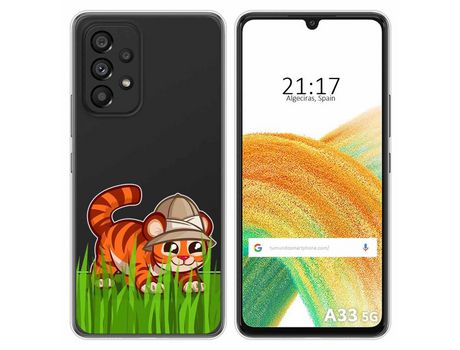 Funda para Samsung Galaxy A33 5G TUMUNDOSMARTPHONE Dibujos Transparente Tigre Multicolor