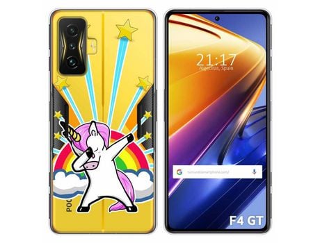 Funda para Xiaomi Poco F4 GT 5G TUMUNDOSMARTPHONE Dibujos Transparente Unicornio Multicolor