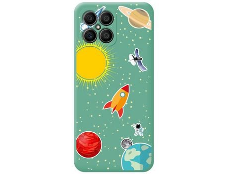 Funda para Huawei Honor X8 TUMUNDOSMARTPHONE Silicona Líquida Dibujos Espacio Verde