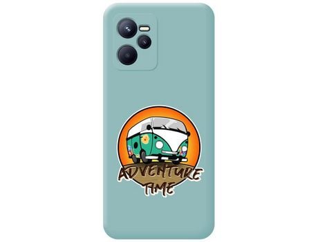 Funda para Realme Narzo 50A Prime TUMUNDOSMARTPHONE Silicona Líquida Dibujos Adventure Time Azul