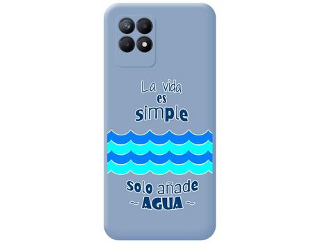 Funda para Realme Narzo 50 TUMUNDOSMARTPHONE Silicona Líquida Dibujos Agua Azul