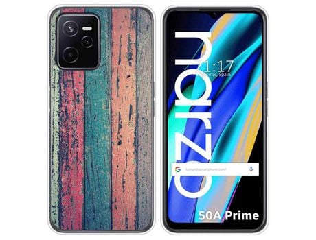 Funda para Realme Narzo 50A Prime TUMUNDOSMARTPHONE Dibujos Madera 10 Multicolor