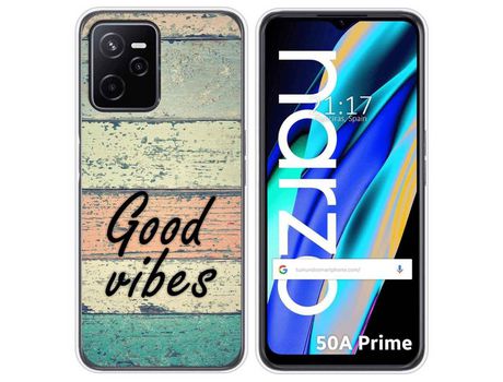 Funda para Realme Narzo 50A Prime TUMUNDOSMARTPHONE Dibujos Madera 01 Multicolor
