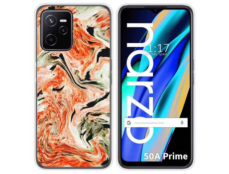 Funda para Realme Narzo 50A Prime TUMUNDOSMARTPHONE Dibujos Mármol 12 Multicolor