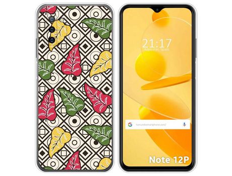 Funda para Ulefone Note 12P TUMUNDOSMARTPHONE Dibujos Transparente Flores 11 Multicolor