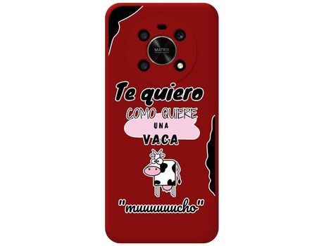Funda para Huawei Honor Magic 4 Lite TUMUNDOSMARTPHONE Silicona Líquida Dibujos Vaca Rojo