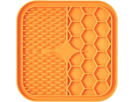 Tapete para lamer mascotas en naranja pequeño (15150,9 cm) COZEVDNT