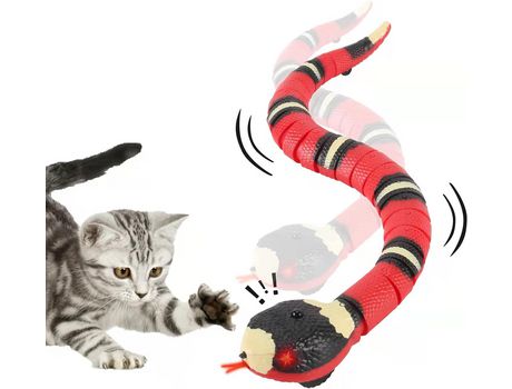 Serpiente Interactiva De Juguete Para Gatos, Juguete De Serpiente Con Sensor Inteligente De Simulación Realista, Recargable Por Usb ELKUAIE