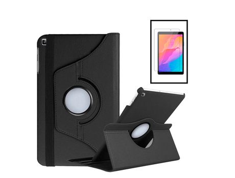 Kit Carcasa Protección Rotativa 360 + Protector de Cristal Templado GorilasGlass para Huawei MatePad T 10 Kids Edition GIFT4ME Negro