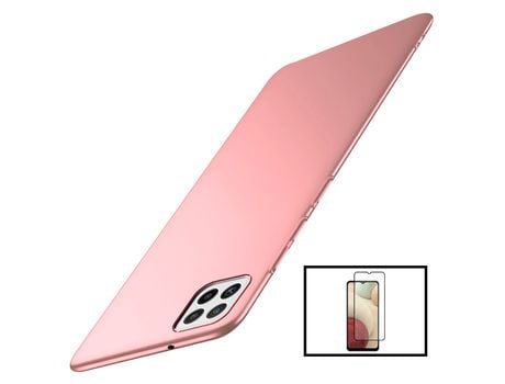 Kit Protector de Cristal Templado 5D Full Cover + Carcasa SlimShield para Samsung Galaxy A22 5G GIFT4ME Rosa