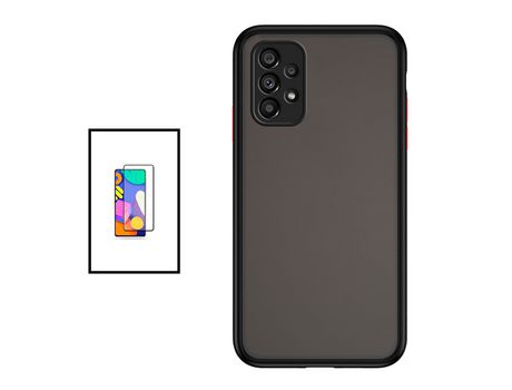 Kit Carcasa Trasera Protección Camara + Protector de Cristal Templado GorilasGlass para Samsung Galaxy A53 5G GIFT4ME Negro