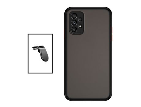 Kit Carcasa Trasera Protección Camara + Soporte de Auto Magnético L para Samsung Galaxy A53 5G GIFT4ME Negro