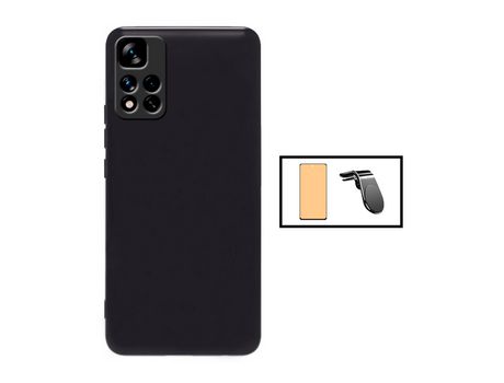 Kit Vidrio Templado Ceramicglass Funda Completa Silicona Líquida Soporte Magnético L Conducción Segura Coche para Xiaomi Redmi 10 Prime 2021 Negro ...