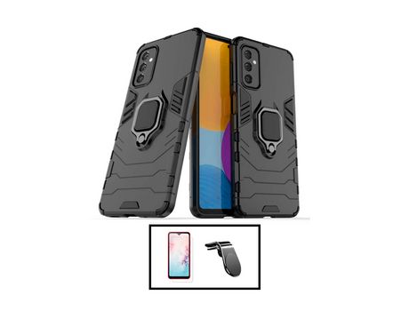 Kit Protector de Cristal Templado 5D Full Cover + Carcasa 3X1 Military Defender + Soporte Magnético L Safe Driving Auto para Samsung Galaxy M23 5G ...