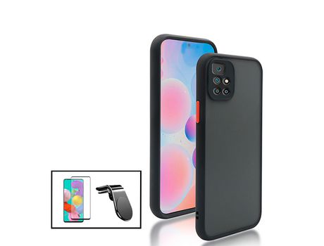 Kit Funda Antichoque Cámara Protección Película 5D Cobertura Completa Soporte Magnético L Conducción Segura Coche para Xiaomi Redmi 10 Prime 2021 N...