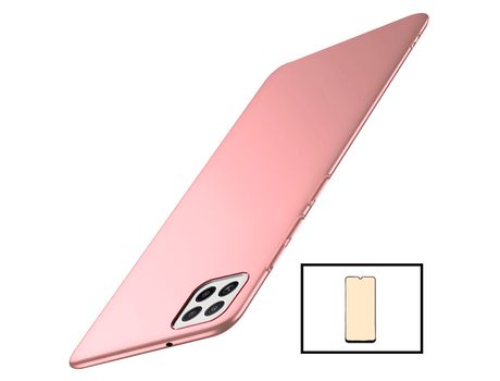 Kit de Vidrio Templado Ceramicglass Full Cover Slimshield Case para Samsung Galaxy A22 5G Rosa PHONECARE