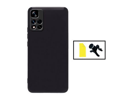 Kit Protector Hidrogel Full Cover Frente + Carcasa Silicona Líquido + Soporte Magnético de Auto Reforzado para Xiaomi Redmi 10 Prime 2022 GIFT4ME N...