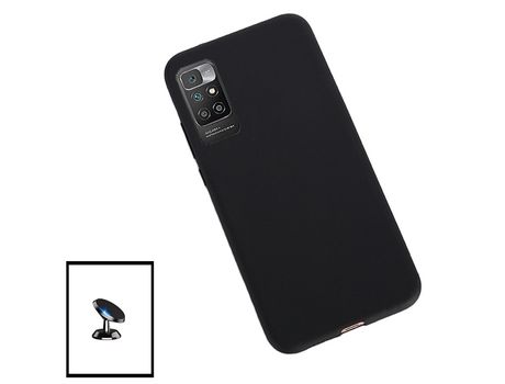 Kit Soporte Magnético + Carcasa Protección Trasera Silicona para Xiaomi Redmi 10 Prime 2022 GIFT4ME Negro