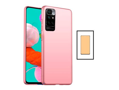 Kit Vidrio Templado Ceramicglass Full Cover Slimshield Case para Xiaomi Redmi 10 Prime 2022 Rosa PHONECARE