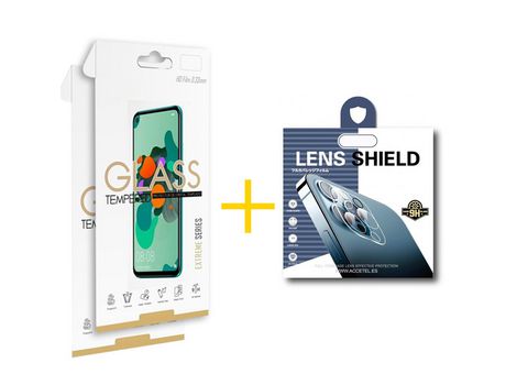 Pack 2 Películas + Película de Cámara Trasera ACCETEL para Galaxy S22 Plus Clear