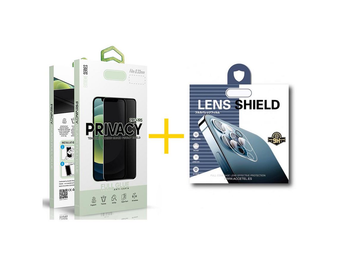 Pack Película Antiespía + Película de Cámara Trasera SKYHE para Samsung Galaxy A22 4G Borde Negro