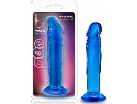 Dildo De Ventosa Realista B-Yours Azul - 16 Cm