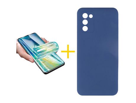 Pack Carcasa + Protector de Pantalla Hidrogel para Samsung Galaxy A03S ACCETEL Azul