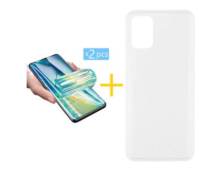 Pack Carcasa + 2 Protectores de Pantalla Hidrogel para Samsung Galaxy A03S SKYHE Transparente
