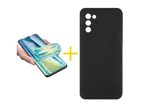 Pack Carcasa + Protector de Pantalla Hidrogel para Samsung Galaxy A03S ACCETEL Negro
