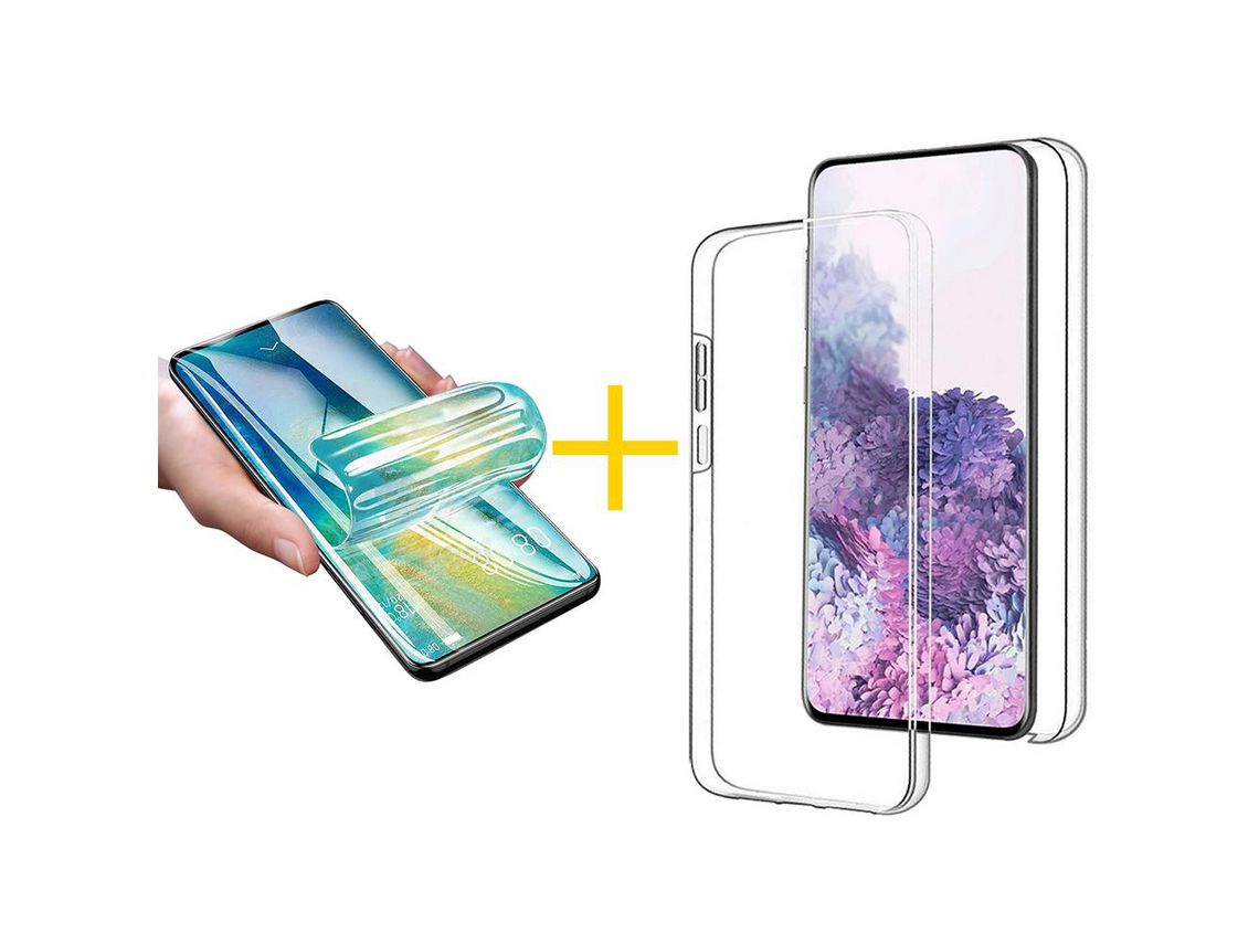 Pack 1 X Protector de Vidrio Templado Hidrogel + Funda ACCETEL para iPhone 13 Dupla 360º Transparente Clear