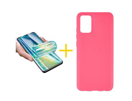 Pack Carcasa + Protector de Pantalla Hidrogel para Samsung Galaxy A03S ACCETEL Rosa