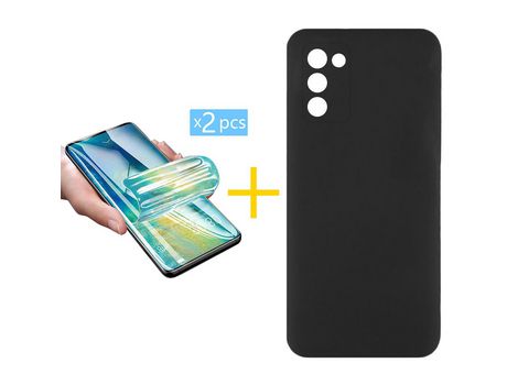 Pack Carcasa + 2 Protectores de Pantalla Hidrogel para Samsung Galaxy A03S ACCETEL Negro