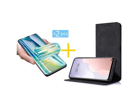 Pack 2 Películas + Funda SKYHE para Apple iPhone 13 Mini Flip Cover PRM Negro