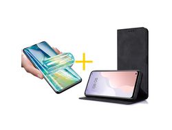 Pack 1 X Protector de Vidrio Templado Hidrogel + Funda ACCETEL para Samsung Galaxy A53 5G Flip Cover PRM Negro