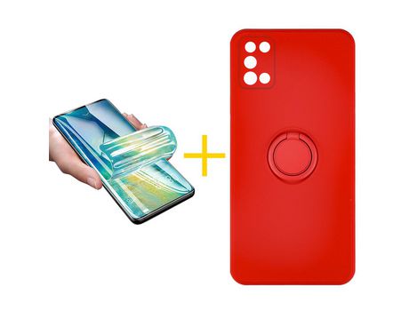 Pack Carcasa + Protector de Pantalla Hidrogel para Samsung Galaxy A03S ACCETEL Rojo