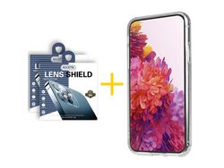 Pack 2 X Protector de Cámara trasera + Funda ACCETEL para Samsung Galaxy A52 S 5G Gel Reforzado Transparente Clear