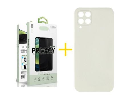 Pack 1 Película Antiespia + Funda SKYHE para Samsung Galaxy M12 Silicona Líquida Arena