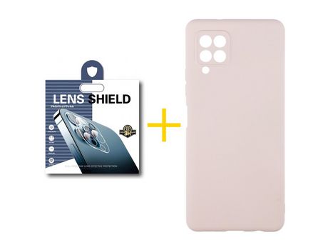 Pack 1 Película de Cámara trasera + Funda SKYHE para Samsung Galaxy A42 5G Silicona Líquida Rosa