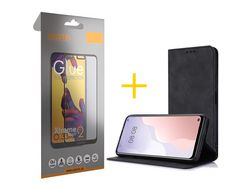 Pack 1 X Protector de Vidrio Templado Full + Funda ACCETEL para iPhone 13 Flip Cover PRM Negro