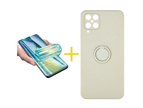 Pack 1 Película + Funda SKYHE para Samsung Galaxy M12 Gel O-Ring Sand