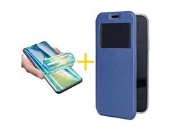 Pack 1 Película + Funda SKYHE para Samsung Galaxy A12 5G Flip Cover Gandy Azul