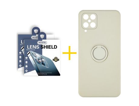 Pack 2 X Protector de Cámara trasera + Funda ACCETEL para Samsung Galaxy M12 Gel O-Ring Sand
